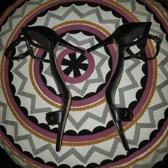 michael kors simone star strapy open toe heels black Leather - Picture 3 of 8